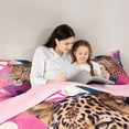 thumbnail image 4 of Homewish Wild Leopard 7-Piece Twin Bedding Sets,Jungle Animal Cheetah Bedding Comforter Set,Pink Brown Sheet Sets For Girls Boys,Breathable Home Decor Reversible, 4 of 8