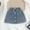 Blue, variant on Amidoa Toddler Girls Denim Skirt With Pockets A-Line Elastic Waist High Waist Summer Jean Skirt,Blue,2-3T