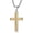 Gold-silver, variant on Men's Cross Necklace 316L Stainless Steel Jesus Christ Pendant Gold Plating Pendant CZ Diamond Crucifix Jewelry Rolo Chain 22"+2”
