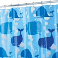thumbnail image 2 of Cortina de ducha InterDesign Moby sin PVC, 183 x 183 cm, color azul, 2 of 9