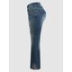 thumbnail image 4 of Jeans Flamingals de talle bajo, corte rasgado, pierna ancha, azul, 4XL, para mujer, 4 of 6