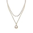 thumbnail image 1 of Women Double Pearl Choker Clavicle Chain Necklace Pendant Charm Jewelry Gifts---Product code 50504, 1 of 2