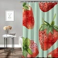 thumbnail image 2 of Awypu Watercolor Illustration of Strawberries on a Light Green Background Shower Curtain Set White, 2 of 7