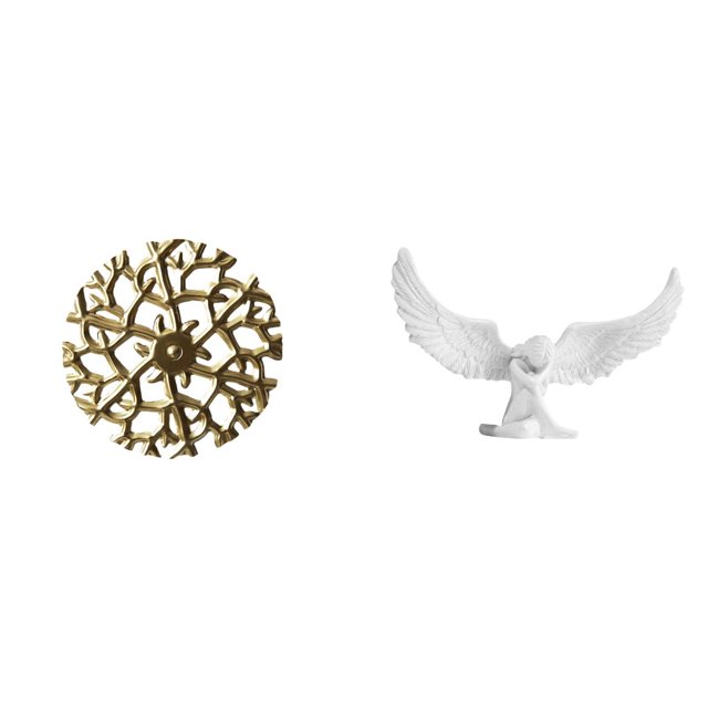 Escultura de ángel de metal para colgar en la pared, estatua de resina de hierro, disco decorativo de pared con forma de hoja, ideal para sala de esta
