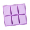 thumbnail image 4 of Fabricante de jabón de silicona antiadherente para principiantes, niños y adultos 6 rejillas Simple Flexible reutilizable epoxi fundición DIY jabón Violeta perfecl Fundición de jabón de silicona, 4 of 8