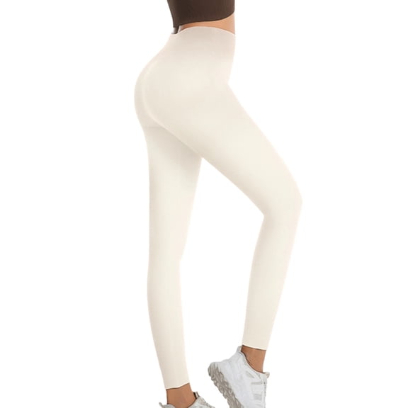 MeetoTime High-Waisted Yoga Pants for Women Solid Color Legging Sports Pants Soft Gym Workout Athletic Running Pants