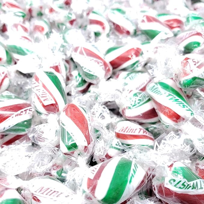 Candy Retailer Twist Candy (Red White and Green Mint Twists 1 Lb