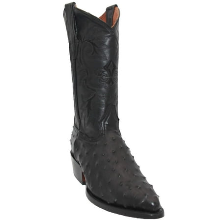 

The Western Shops Men’s Leather Ostrich Quill Print Cowboy J Toe Boot