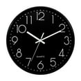 thumbnail image 1 of Reloj de pared Uxcell de 12" a batería, silencioso, sin tictac, reloj redondo, negro, 1 of 6