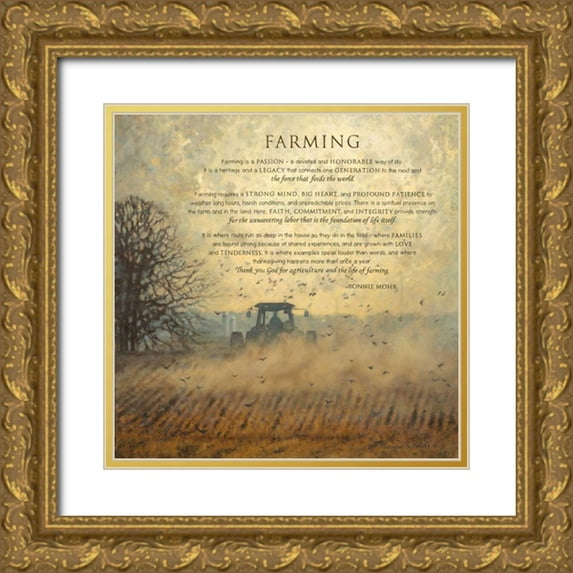 Mohr, Bonnie 15x15 Gold Ornate Wood Framed with Double Matting Museum Art Print Titled - Farming