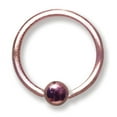 thumbnail image 2 of 14G (1.6mm) 7/16 (12mm) Long w/ 4mm Ball Dark Pink Titanium 14G (1.6mm) Stainless Steel, 2 of 2