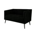 thumbnail image 2 of Castle Place Luxurious Corduroy Velvet Upholstered Loveseat, Black, 2 of 8