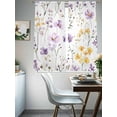 thumbnail image 4 of Purple Floral Blossom Sheer Curtains for Living Room Bedroom Spring Rustic Botanical Sheer Curtains 72 Inch Long 2 Panels Set Light Filtering Curtain Window Treatments Drapes for Dining Room, 4 of 6