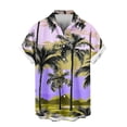 thumbnail image 6 of Purcolt Hawaiian Shirts for Men Summer Casual Palm Print Collared Button Down Shirt Tropical Quick Dry Tee Tops for Beach Party Vacation, 6 of 7