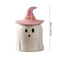 thumbnail image 7 of Clearance Halloween Strawberry Witchy Ghost Canister, Ceramic Ghost Candy Bowl with Lid, Cute Witchy Ghost Statue Figurine, Halloween Decoration for Home Table Bedroom, Gift for Kiddo Adults, 7 of 7