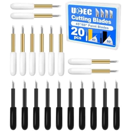10+10PCS Premium Fine Point Standard Blade & Deep Point Cutter Replacement Blades Compatible with Cricut Maker 4/Maker 3/Explore 4/Explore Air, Replacement Cutting Blade for Multiple Material