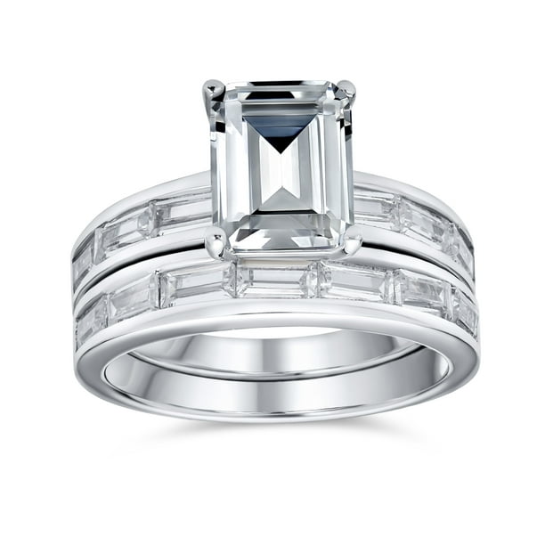 Personalize Traditional Art Deco Style 2CT Emerald Cut Baguette