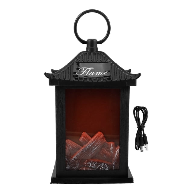 Fireplace LED Lantern Indoor Decorative Hanging Lamp Artificial Fireplace Light Decoration