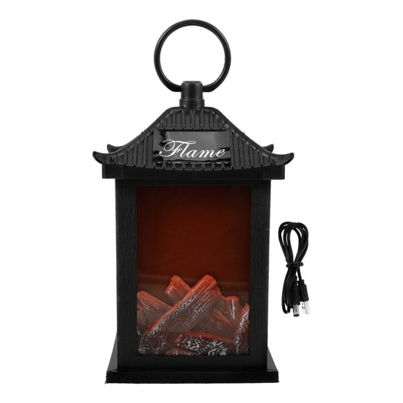 Fireplace LED Lantern Indoor Decorative Hanging Lamp Artificial Fireplace Light Decoration