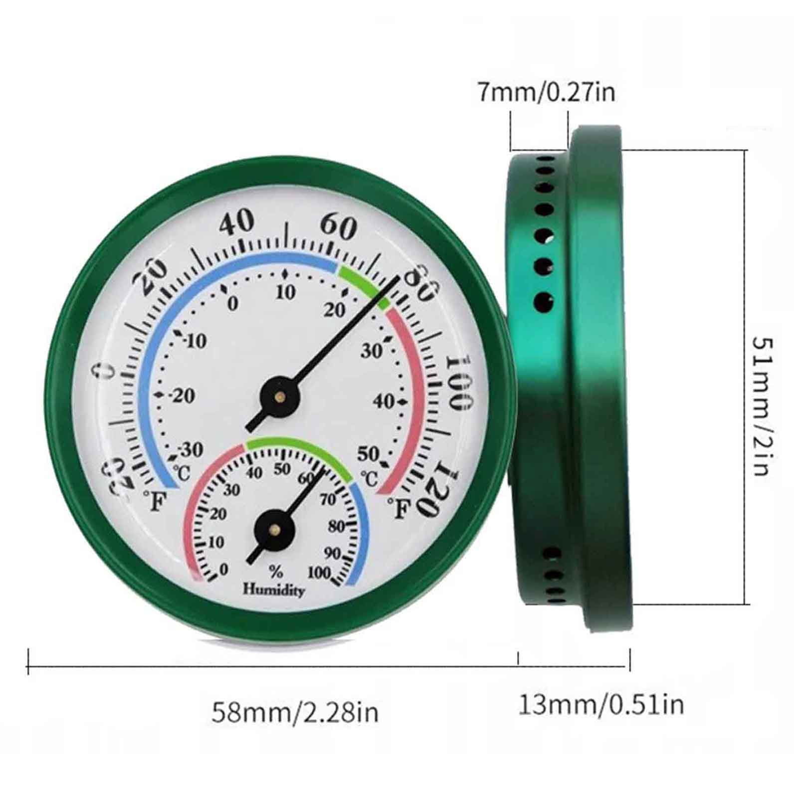 3PCS Mini Indoor Temperature Hygrometer Analog, Temperature Humidity Gauge for Home, Room, Outdoor, Hygrometer Analog Hygrometer for Indoor And Outdoor Use 2inch
