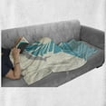 thumbnail image 6 of Odyssey Soft Flannel Fleece Throw Blanket, Illustration of Abstract Trojan Horse and Greek Man, Cozy Plush for Indoor and Outdoor Use, 50" x 70", Sea Blue Vermilion, by Ambesonne, 6 of 6