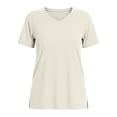 thumbnail image 3 of BTDECLAR Womens Short Sleeve Summer Tops V Neck Solid Color Basic Tshirts Slim Fitted Stretchy Casual Lightweight Athletic Workout Shirts, 3 of 5