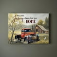 thumbnail image 3 of Farmhouse Red Truck Canvas Wall Art Farmhouse Christian Barn Painting Country Wall Decor Framed Posters Home for Living Room Bedroom Bathroom Decoration 12x16 inch, 3 of 6