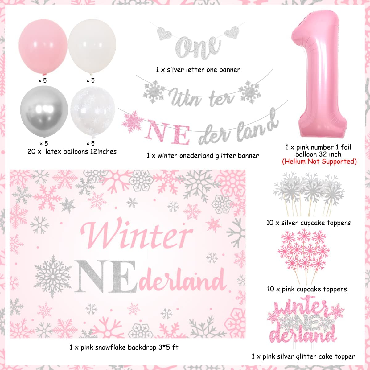  Onederland 1st Birthday Backdrop for Girls Wonderland