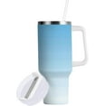 thumbnail image 3 of Gobelet de 40 oz avec Poignée, Couvercle et Paille, Gobelet d'Eau Isolé, Tasse d'Eau en Acier Inoxydable, Tasse Bouteille Réutilisable, Compatible avec Porte-Gobelet, Dégradé Bleu, 3 of 6