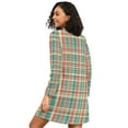 thumbnail image 2 of FORMRS Womens Long Sleeve Nightgowns Crew Neck Sleep Shirt Soft Pajamas Sizes S-3XL, Red Green Tartan Pattern, 2 of 8