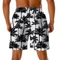 thumbnail image 6 of Men Swim Trunk Hawaiian Coconut Tree 2 In 1 Quick Dry Swim Shorts Mens Swimsuit Board Shorts With Pockets Black XXL, 6 of 7
