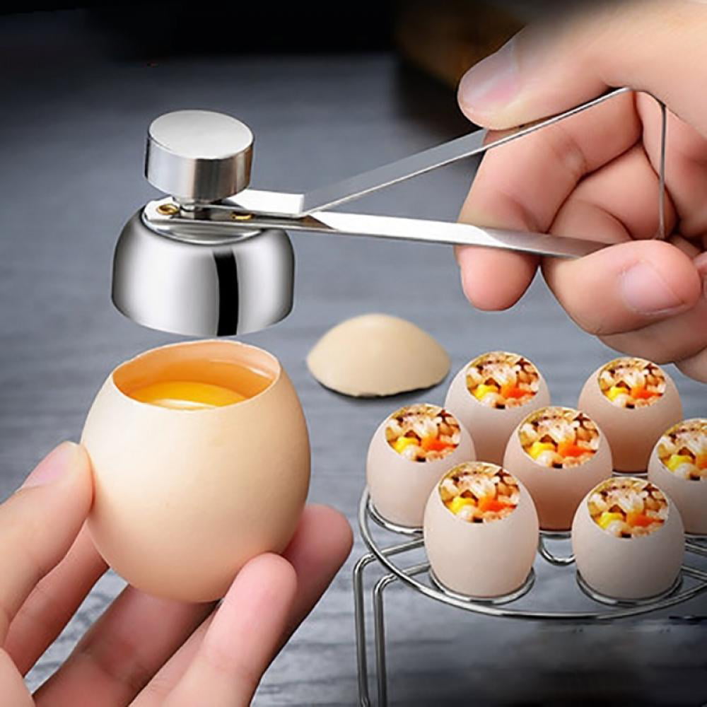 Stainless Steel Boiled Egg Topper Shell Cutter Knocker Raw Egg Cracker Sepa 