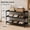 Black Non-woven, variant on Simple Trending 5-Tier Stackable Expandable Shoe Rack Organizer Shelf, Black