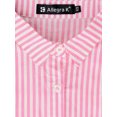 thumbnail image 6 of DARING DIVA Women's Button Down Long Sleeve Vertical Stripes Shirt XL Pink, 6 of 6