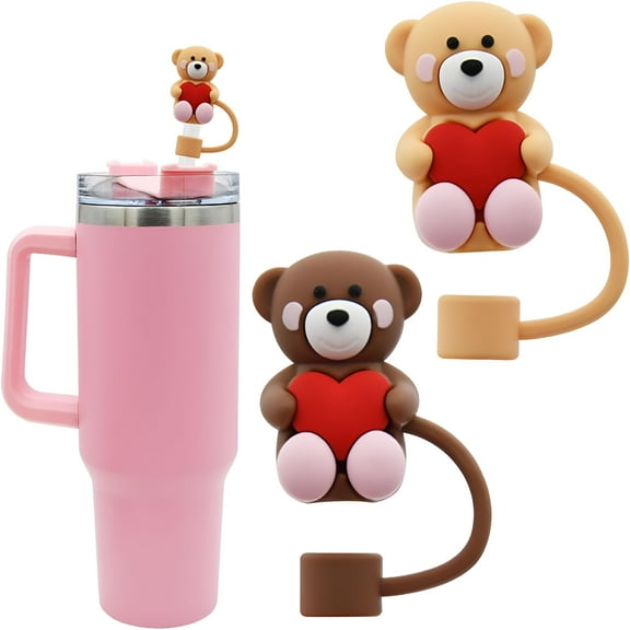 ACDANC Heart Straw Lid,Dustproof Straw Lid,Compatible with 30 and 40 oz Tumblers with Handle,10mm 0.4" Straw Tip Lid,Funny Gift for Lovers Couples