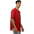 thumbnail image 3 of JC DISTRO Men's Baseball Jersey Button Down Shirts Short Sleeve Sports Uniforms Red 2XLarge, 3 of 5