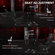 Supllueer 3060 Aluminum Racing Simulator Cockpit with Seat & Triple TV Stand Fits Logitech Thrustmaster for Fanatec and Moza