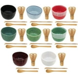 BambooMN Merk - Matcha Bowl Set (inclusief kom, rust, thee garde, Chasaku, Theelepel) 1 Set Zwart