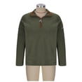 thumbnail image 3 of GigrtiJin Men's Fall Winter Sweatshirt Long Sleeves 1/4 Zipper Stand Collar Blouse Casual Comfy Retro Pullover Top, 3 of 8