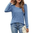 thumbnail image 3 of Luxtrada Womens Tunic Tops for Leggings Square Neck Puff Sleeve Shirts Casual Fall Sweatshirts (Blue,2XL）, 3 of 10