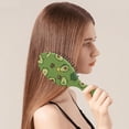 thumbnail image 3 of Avocado Artistic Hair Brush, Green Fruit Pattern Detangling Paddle Brush, Cute Kawaii Design, Fresh Aesthetic Print, 3 of 8