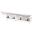 thumbnail image 3 of Coat Rack with Shelf, Set of 2 Wall Mounted Coat Hook with 4 Dual-Hooks, Rustic White, 3 of 3