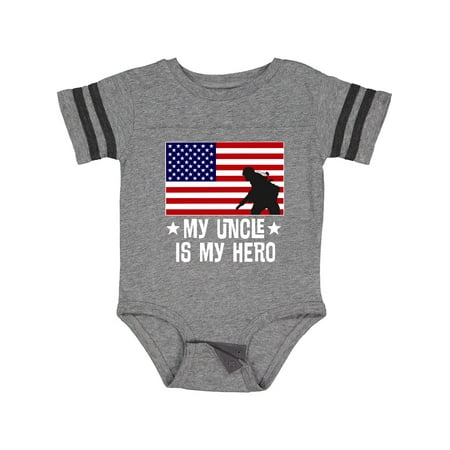 

Inktastic Military Uncle is My Hero Us Flag Boys or Girls Baby Bodysuit