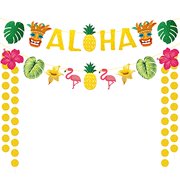 Angle View: MZ.ogm Glitter Aloha Banner Hawaiian Decorations for Adult Party Tropical Party Decorations Hawaiian Theme Party Decorations Luau Party Supplies and Decorations Tropical Party Decorations