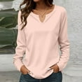 thumbnail image 2 of Women Fashion Casual Long Sleeve Solid Color Tops Shirts Blouses Tops Pink Women Blending Shirts Women Shirts(XL), 2 of 6
