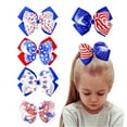 thumbnail image 2 of Odeerbi Independence Day Hair Clip for Girls Children's Hair Bow Bound Clip Baby Hair Accessories Blue, 2 of 3