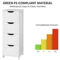 thumbnail image 6 of LENLN Bathroom Floor Cabinet, Wooden Side Storage Organizer, 4 Drawers Free-Standing Cabinet for Bathroom/Hallway/Living Room, White, 6 of 8