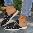 thumbnail image 4 of Miluxas Women's Polka Dot Mule Loafers, Backless Slip-On Shoes with Rhinestone Buckle, Casual Flat Mules for Summer Black 8.5(41), 4 of 9