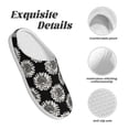 thumbnail image 5 of KLL White Sunflowers Pattern Adult Unisex Cozy Slippers,Fuzzy Slip-on Slippers TPR Sole Slippers Comfort Plush Home Footwear for Indoor & Outdoor-13, 5 of 7
