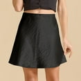 thumbnail image 6 of Delliss Women's Fashion Satin Silky Casual Mini Skirt New Style High Waist Loose Skirt, 6 of 8